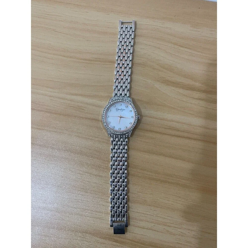 Jessica Simpson Women’s Silver Tone Crystal Watch